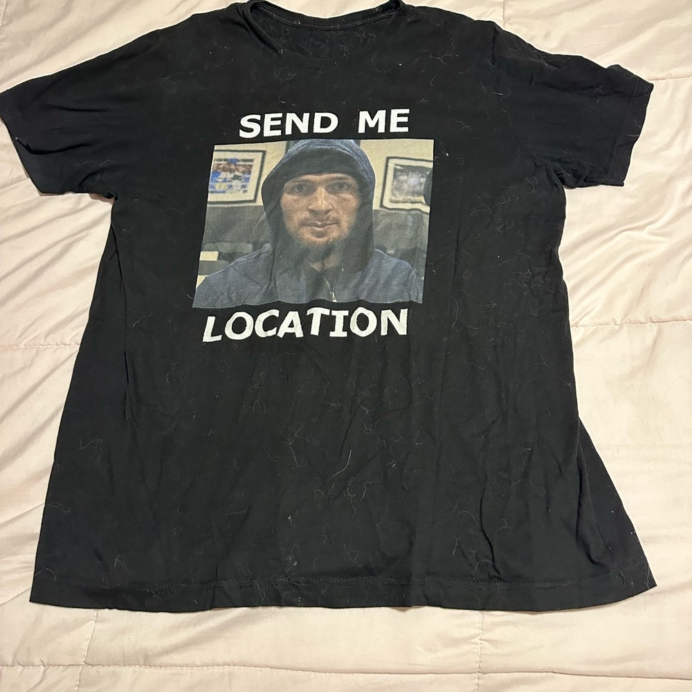 Khabib Nurmagomedov SEND LOCATION UFC t shirt XL
